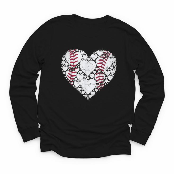 Baseball Heart Love Game Sports Fan Game Day Youth Long Sleeve Tee