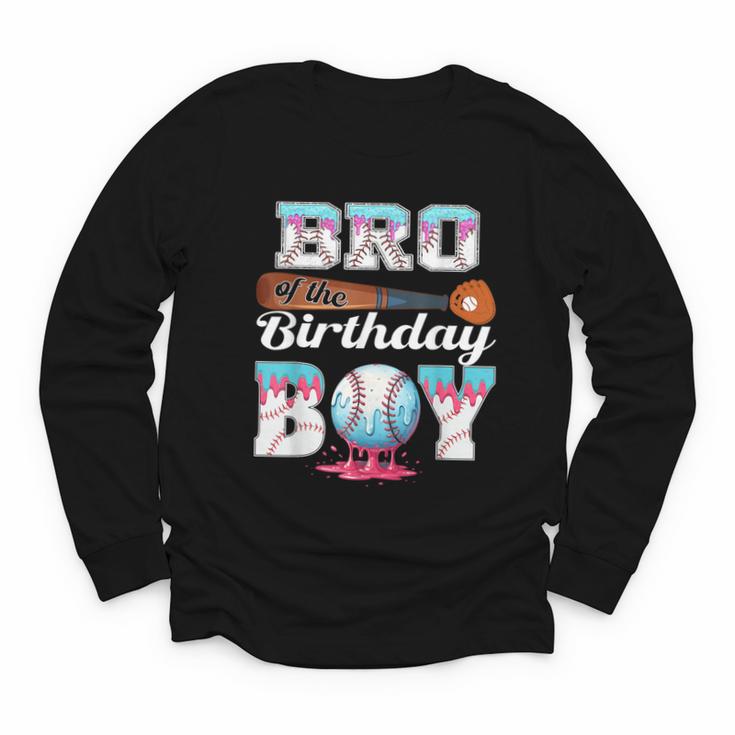 Baseball Ice Cream Drip Bro Of The Birthday Boy Youth Long Sleeve Tee