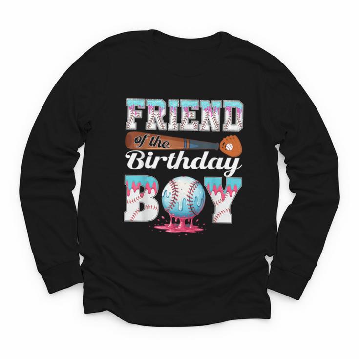 Baseball Ice Cream Drip Friend Of The Birthday Boy Youth Long Sleeve Tee