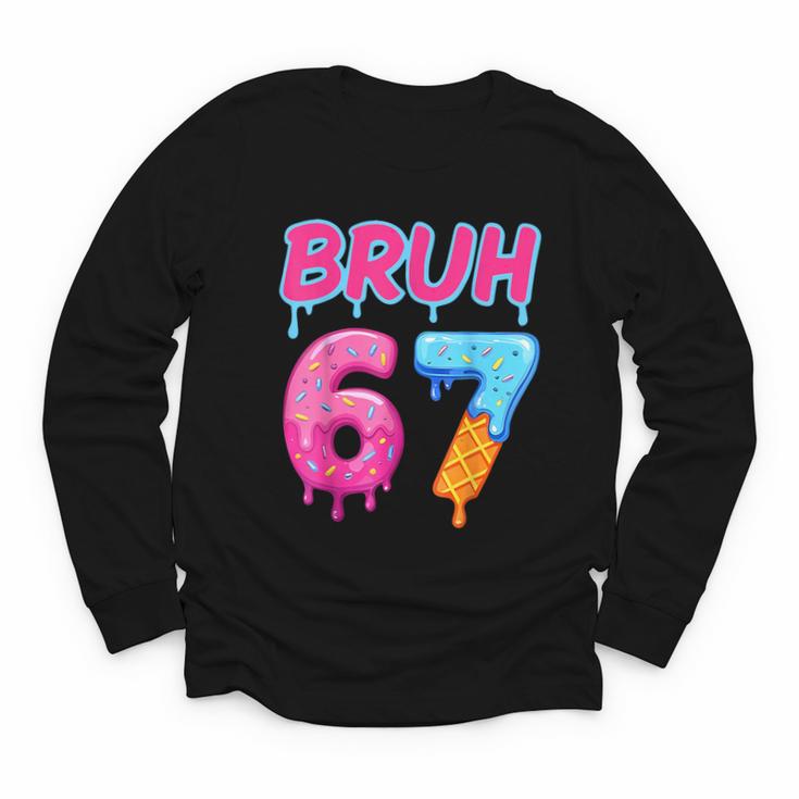 Baseball Ice Cream Drip Number 67 Player Or 67th Birthday Youth Long Sleeve Tee