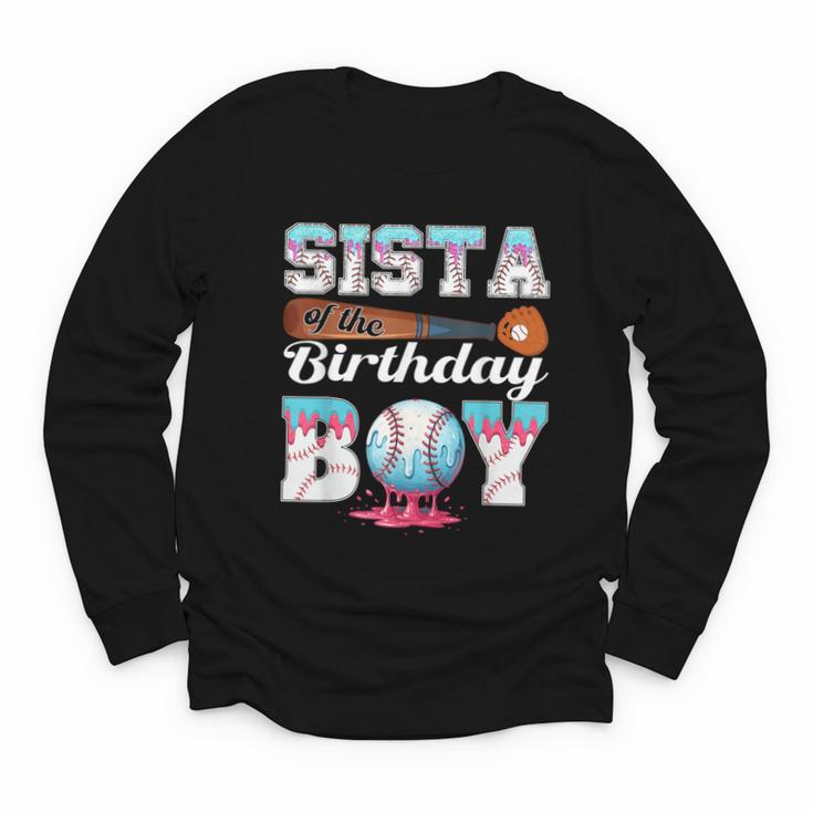 Baseball Ice Cream Drip Sista Of The Birthday Boy Youth Long Sleeve Tee