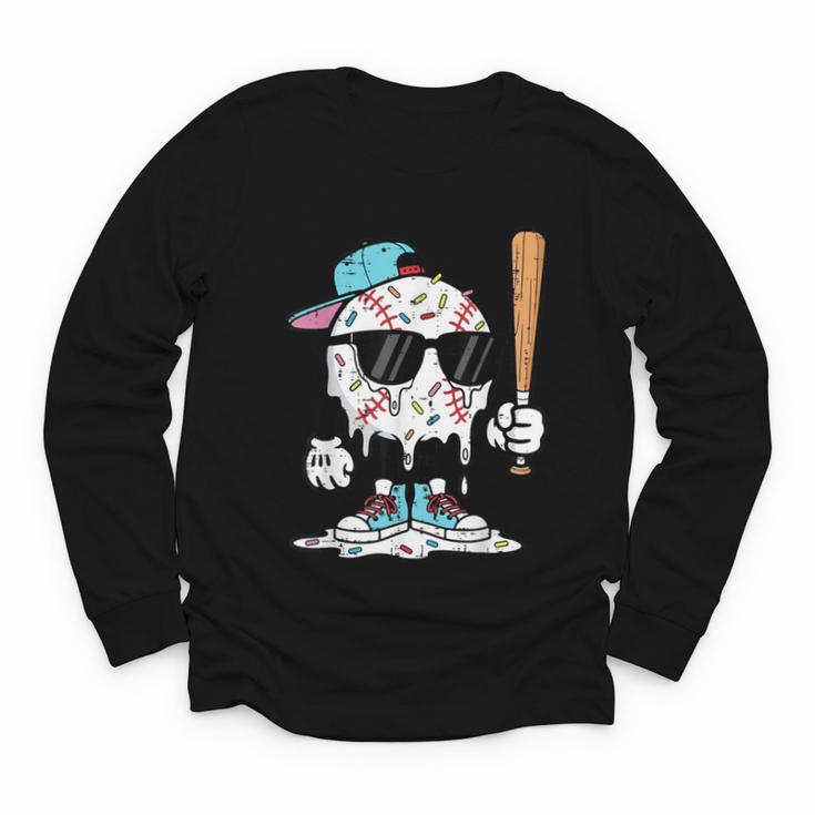 Baseball Ice Cream Drip Sports Boys Kids Youth Men Youth Long Sleeve Tee