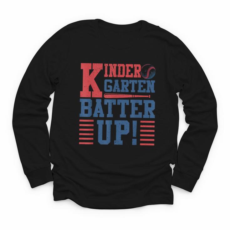 Baseball Kindergarten Back To School Kindergarten Batter Up Youth Long Sleeve Tee