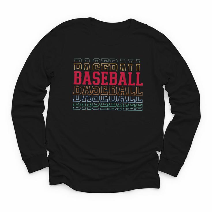 Baseball Layered Text Team Player Coach Youth Youth Long Sleeve Tee