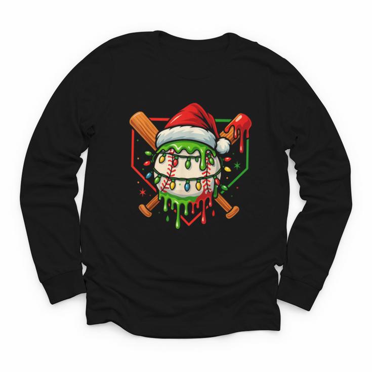 Baseball Lifestyle Apparel Youth Christmas Baseball Drip Youth Long Sleeve Tee