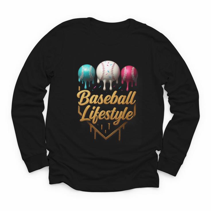 Baseball Lifestyle Drip Youth Long Sleeve Tee