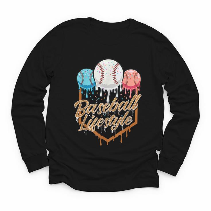 Baseball Lifestyle Baseball Lover Player Baseballer Youth Long Sleeve Tee