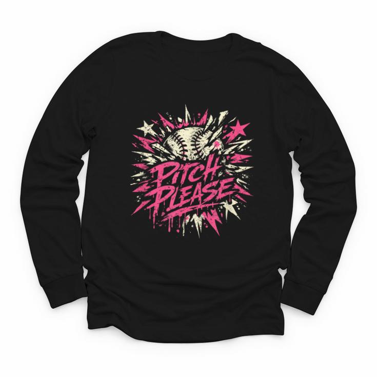 Baseball Phrase With Stars Youth Long Sleeve Tee