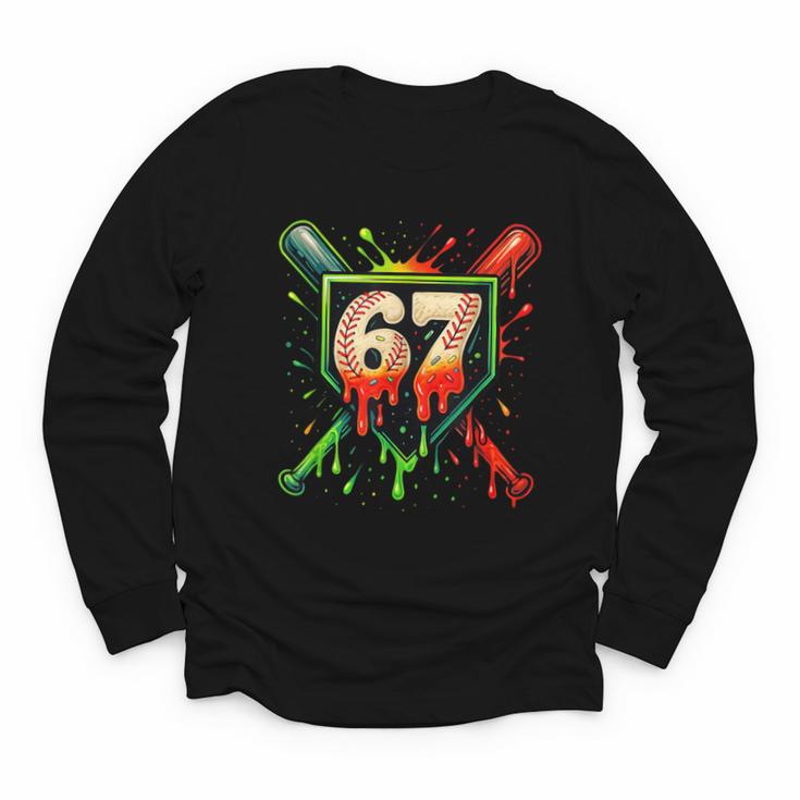 Baseball Six Seven 67 Meme Ice Cream Drip Xmas Men Women Youth Long Sleeve Tee