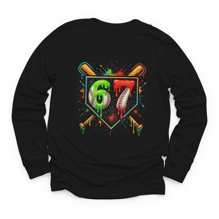 Baseball Six Seven 67 Meme Ice Cream Drip Xmas Women Men Youth Long Sleeve Tee
