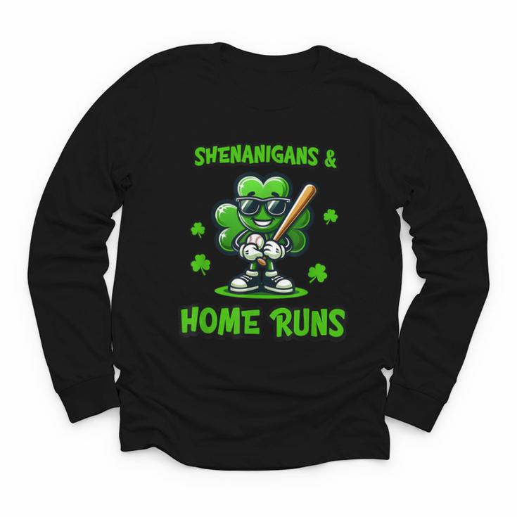 Baseball St Patrick's Day Irish Shamrock Trendy Youth Long Sleeve Tee