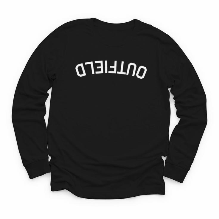 BaseballSoftball Upside Down Outfield Youth Long Sleeve Tee