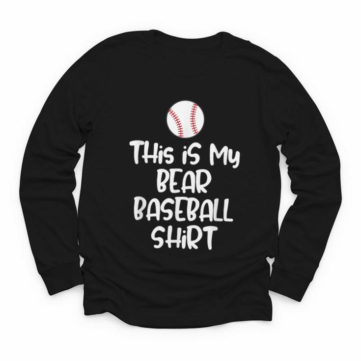 Bear Baseball Shirt For Players Fans And Moms Youth Long Sleeve Tee