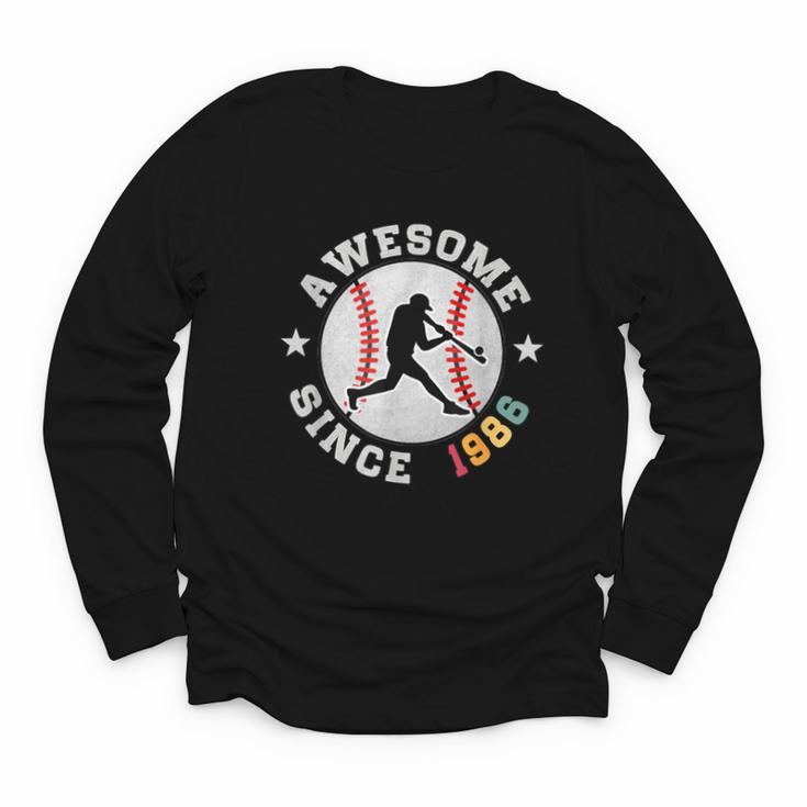 Birthday Baseball Lover 40 Years Old Awesome Since 1986 Youth Long Sleeve Tee