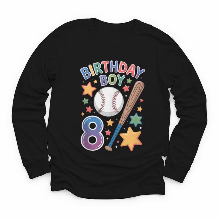 Birthday Boy 8th Birthday Baseball Youth Long Sleeve Tee