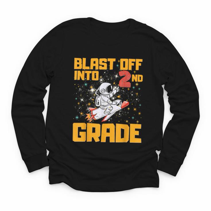 Blast Off Into Second Grade Back To School 2nd Graders Youth Long Sleeve Tee