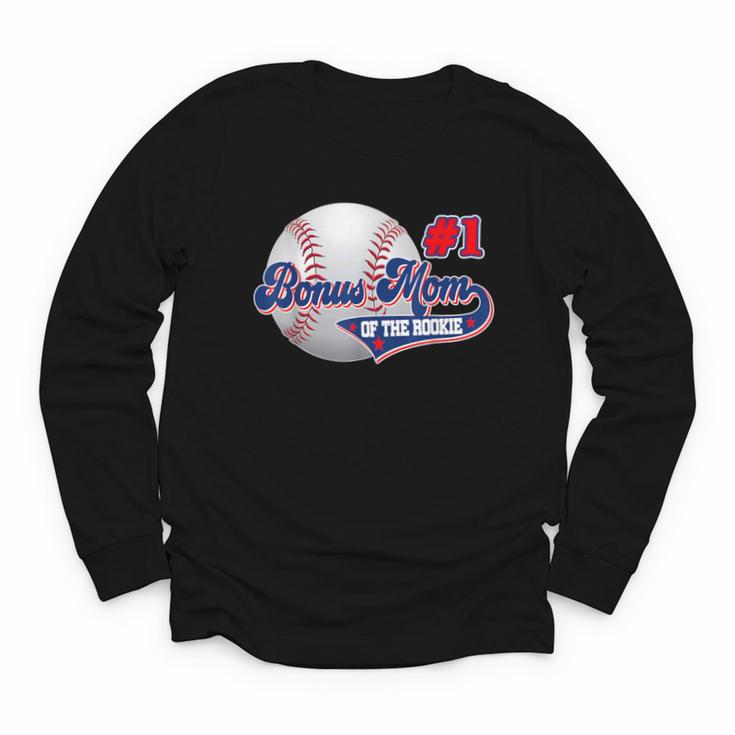 Bonus Mom Rookie Of Year 1st Birthday Baseball Theme Youth Long Sleeve Tee