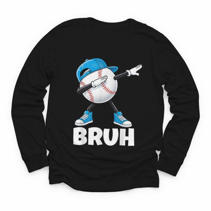Boys Baseball Graphic Tee Teen Apparel Cute Meme Bruh Youth Long Sleeve Tee