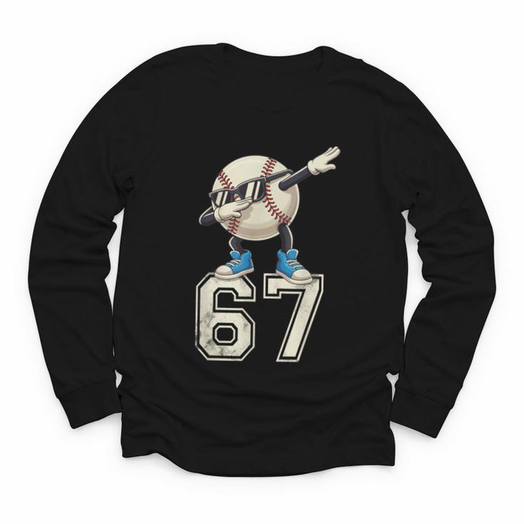 Boys Kids 67 Six Seven Sunglasses Dabbing Baseball Lover Youth Long Sleeve Tee