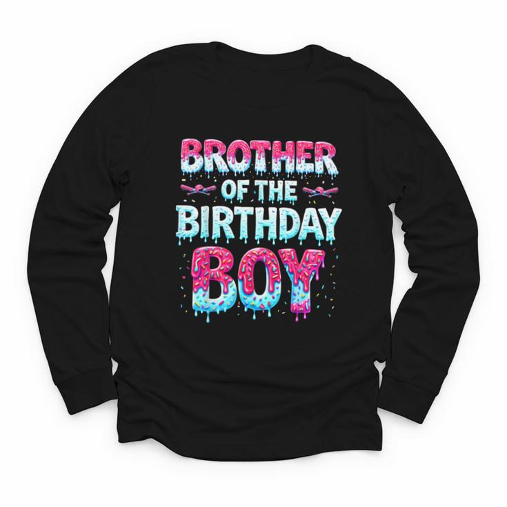 Brother Of The Birthday Boy Ice Cream Baseball Family Party Youth Long Sleeve Tee