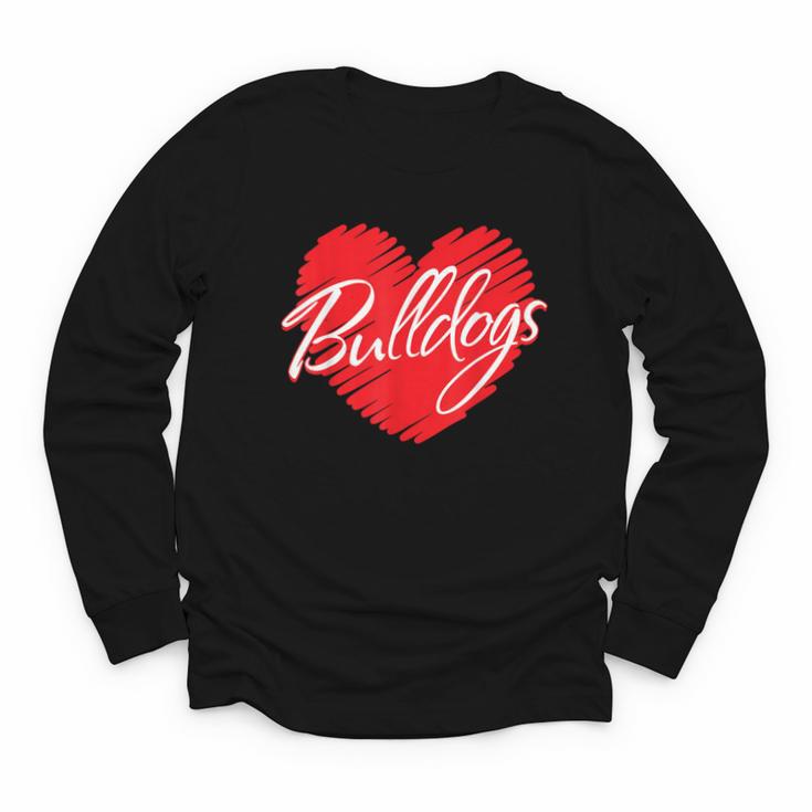 Bulldogs Heart Back To School Spirit R Youth Long Sleeve Tee