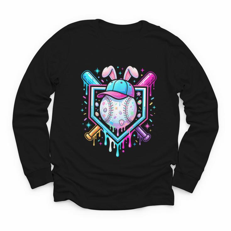 Bunny Baseball Hat With Ice Cream Easter Day Boys Kids Girls Youth Long Sleeve Tee