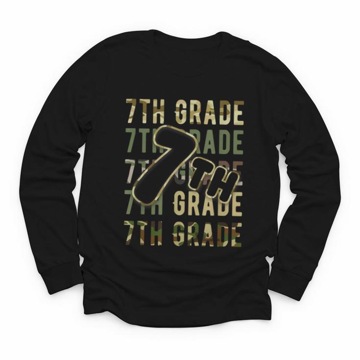 Camo Team Squad 7th Grade Back To School Kids Boys Youth Long Sleeve Tee