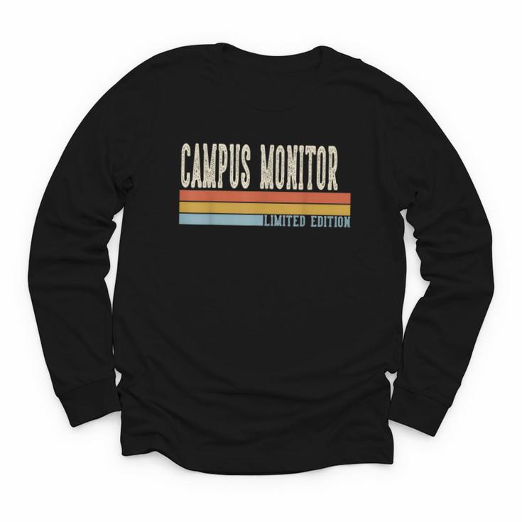 Campus Monitor Week Retro Vintage Back To School Day Youth Long Sleeve Tee