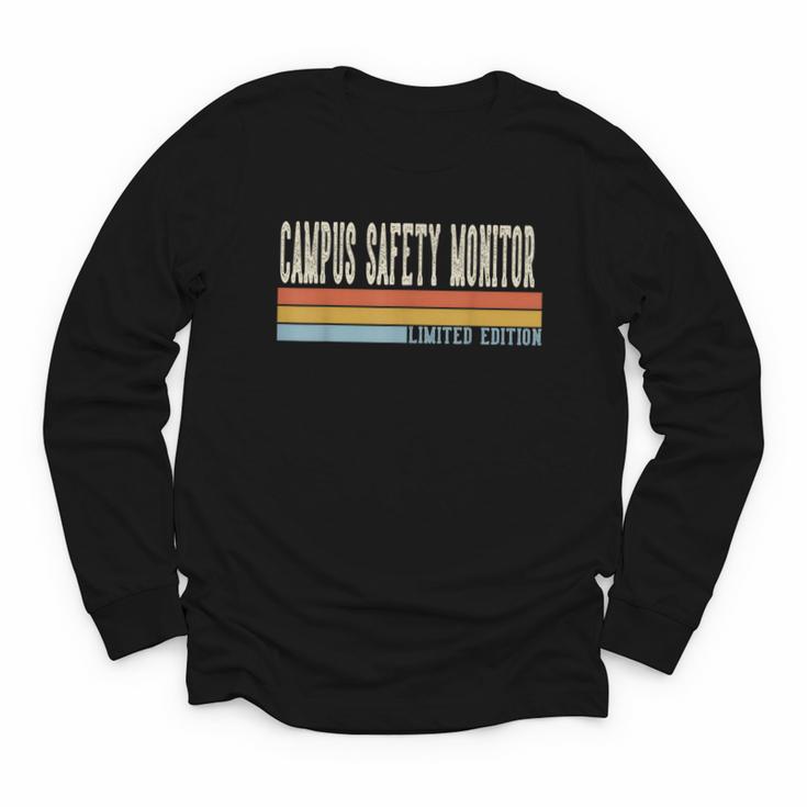 Campus Safety Monitor Week Retro Vintage Back To School Day Youth Long Sleeve Tee