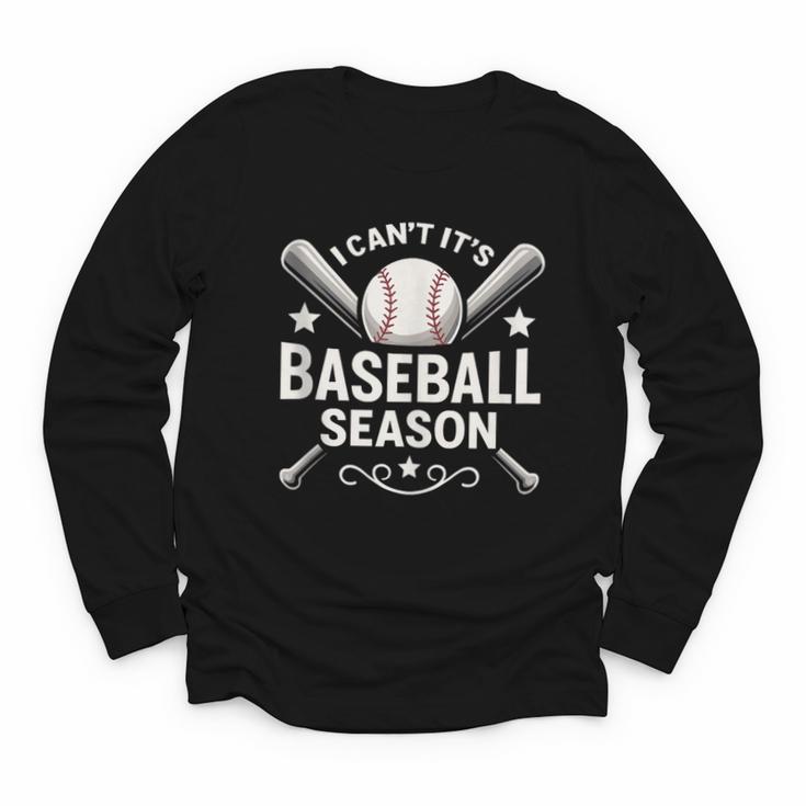 I Can't It's Baseball Season Youth Long Sleeve Tee