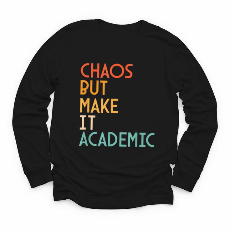 Chaos But Make It Academic Retro Back To School Youth Long Sleeve Tee