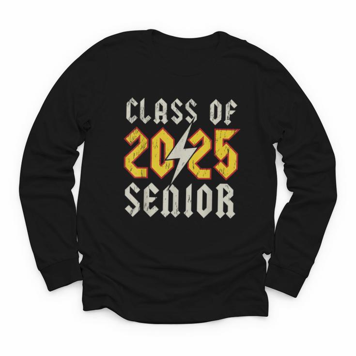Class Of 2025 Senior Rock N Roll Back To School Music Lover Youth Long Sleeve Tee