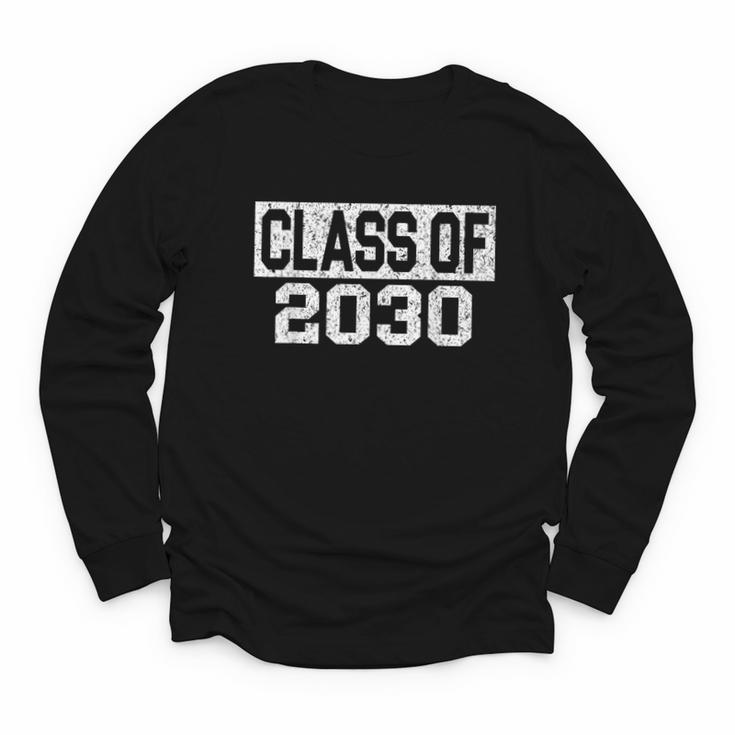 Class Of 2030 Back To School Graduation Senior Youth Long Sleeve Tee
