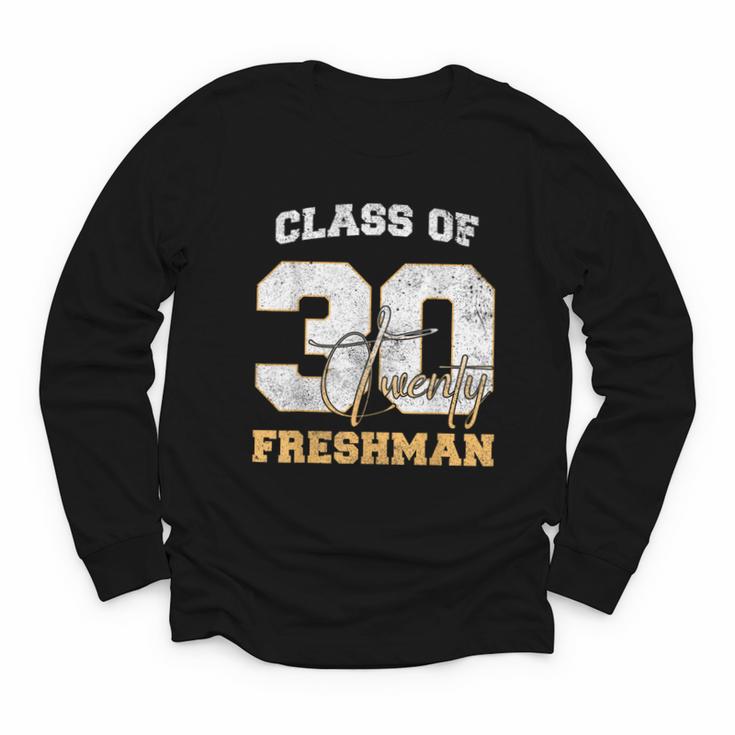 Class Of 2030 Freshman High School Back To School 9th Grade Youth Long Sleeve Tee
