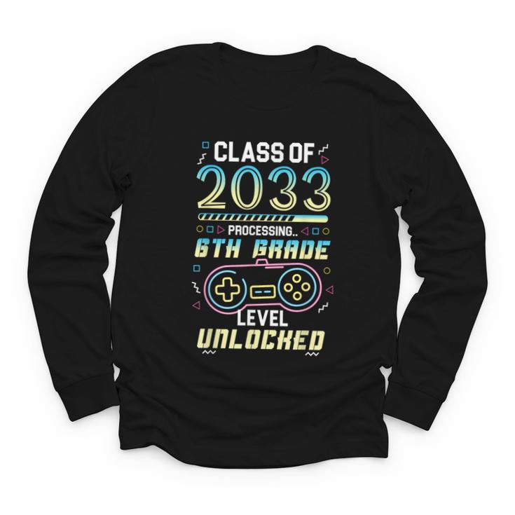 Class 2033 Gaming 6th Grade Level Unlocked Back To School Youth Long Sleeve Tee