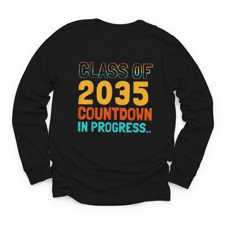 Class Of 2035 Countdown In Progress Fun Back To School Retro Youth Long Sleeve Tee