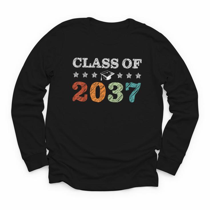 Class Of 2037 Grow With Me Back To School Pre-K 12th Grade Youth Long Sleeve Tee