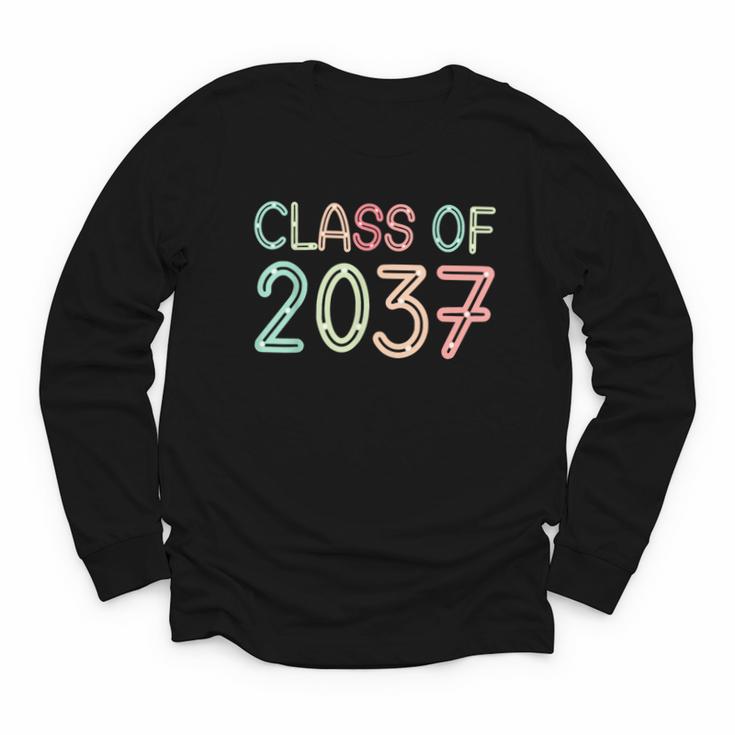 Class Of 2037 Grow With Me Kindergarten Back To School Youth Long Sleeve Tee