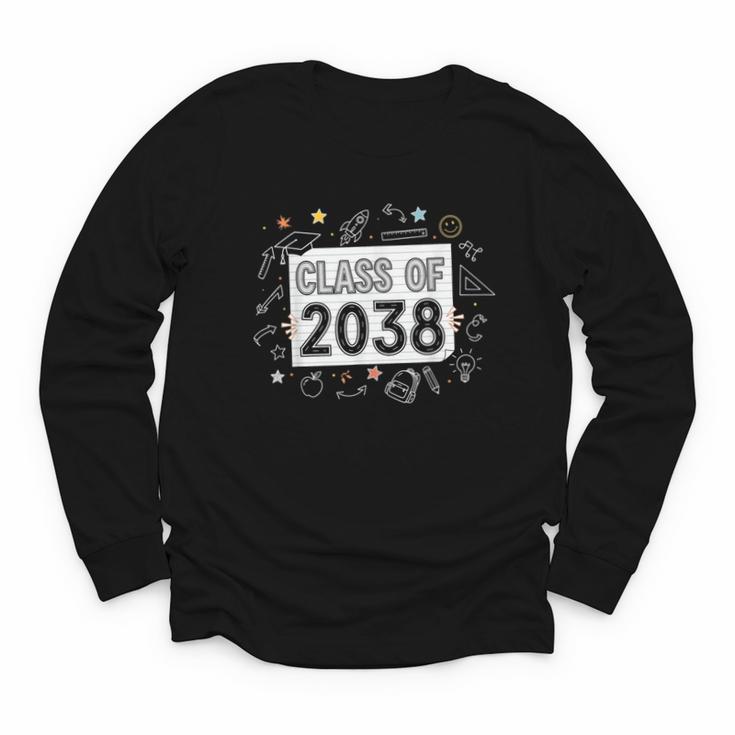 Class Of 2038 Grow Wiith Me School Back To School First Day Youth Long Sleeve Tee