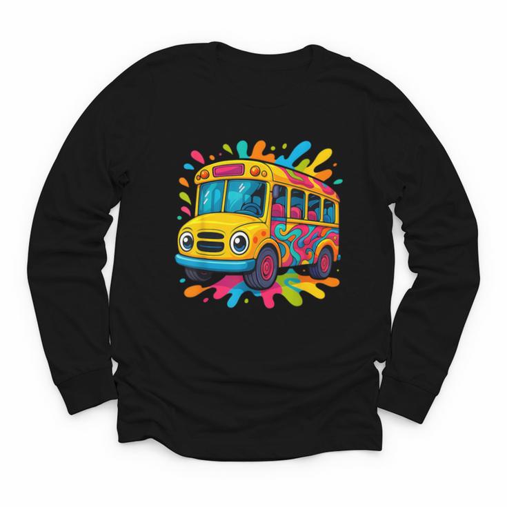 Colorful School Bus Driver Back To School Men Women Kids Youth Long Sleeve Tee