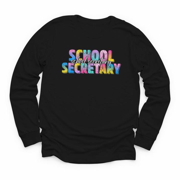 Colorful School Secretary Back To School Rainbow Youth Long Sleeve Tee
