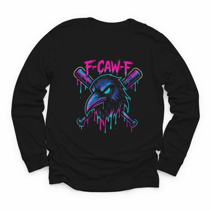 Cool Baseball F Caw F Crow Fcawf Raven Fawk Off Bird Youth Long Sleeve Tee