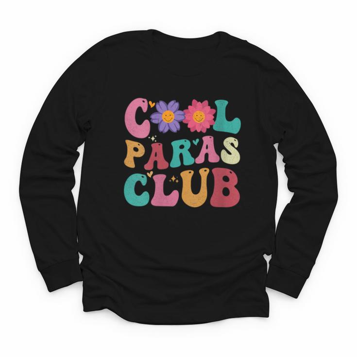 Cool Paras Club Paraprofessional Groovy Back To School Youth Long Sleeve Tee