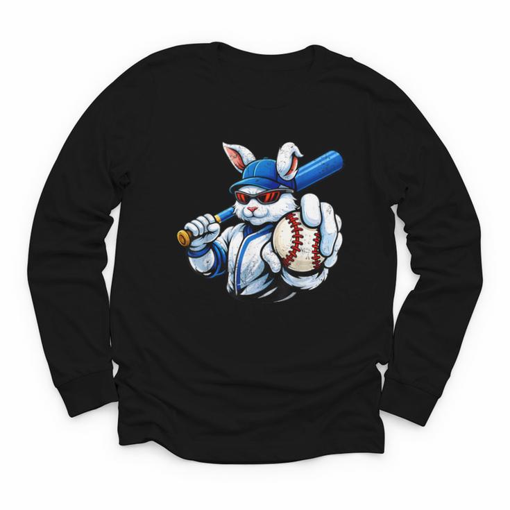Cool Rabbit Baseball Easter Men Boy Toddler Kid Youth Long Sleeve Tee