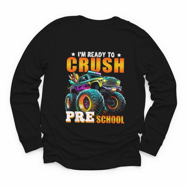 Crush Preschool Monster Truck Back To School Kids Boys Youth Long Sleeve Tee Crush Preschool Monster Truck Back To School Kids Boys Youth Long Sleeve Tee
