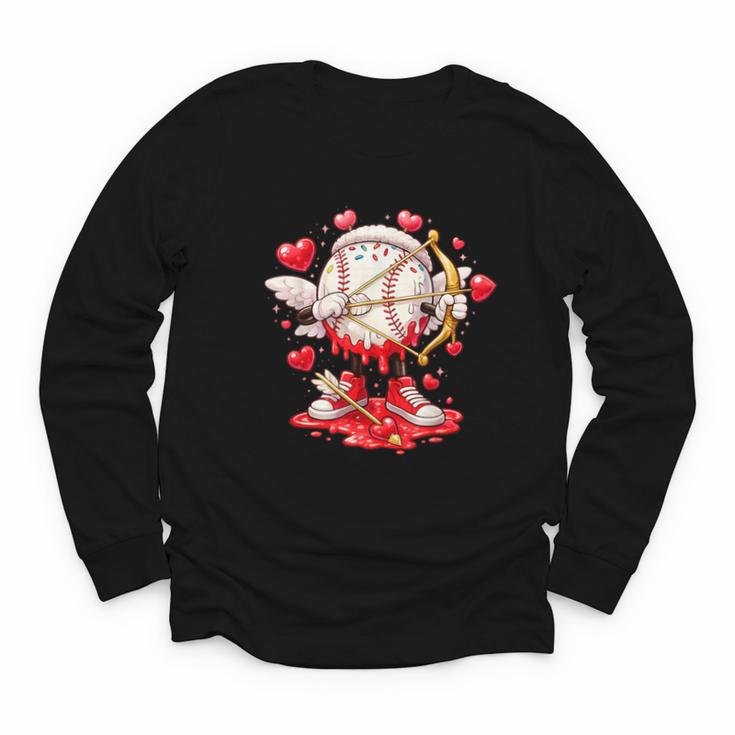 Cupid Baseball Drip Icecream Apparel Youth Boy Valentine Youth Long Sleeve Tee