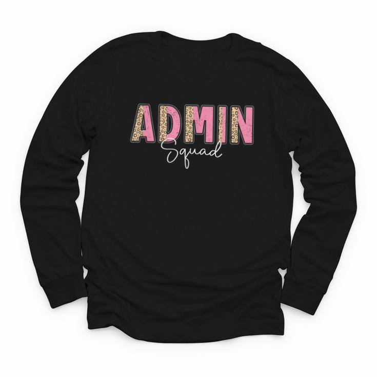 Cute Admin Squad Crew Team Back To School Administration Youth Long Sleeve Tee