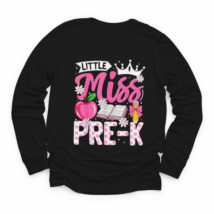 Cute Back To School Pre-K First Day Of School Pre-K Girls Youth Long Sleeve Tee