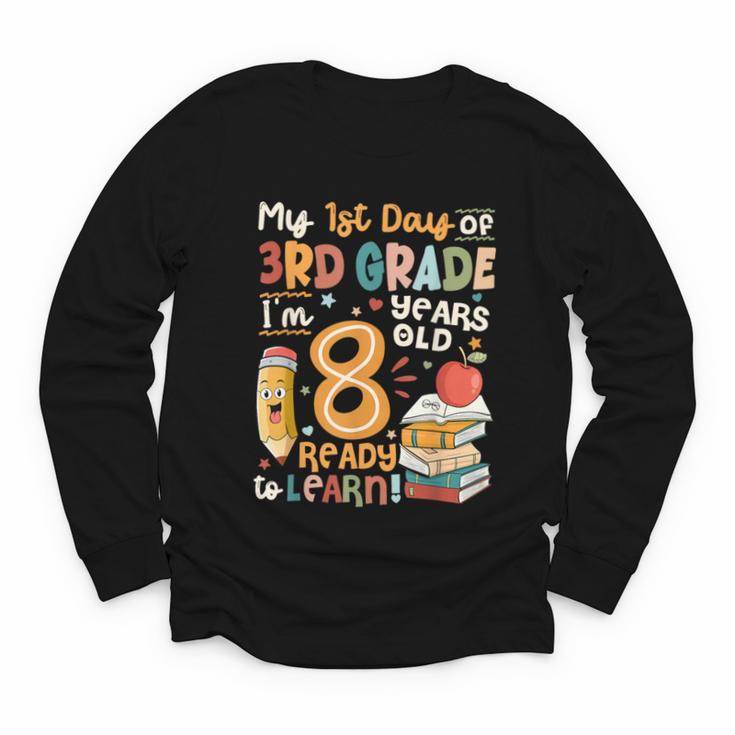Cute My First Day Of 3rd Grade Back To School Boys Girls Youth Long Sleeve Tee