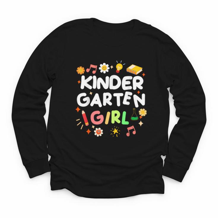 Cute Kindergarten Girl First Day Of School Back To School Youth Long Sleeve Tee